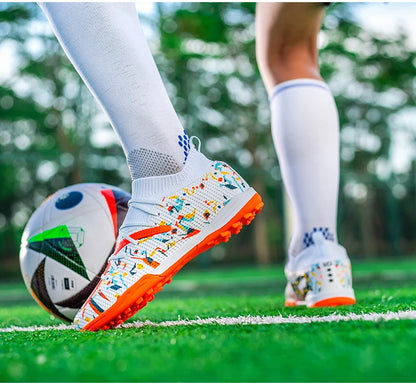 Turf Soccer Cleats Professional Men Football Boots Breathable Mesh Youth Soccer Shoes Anti Skid Male Sneakers Society Chuteira