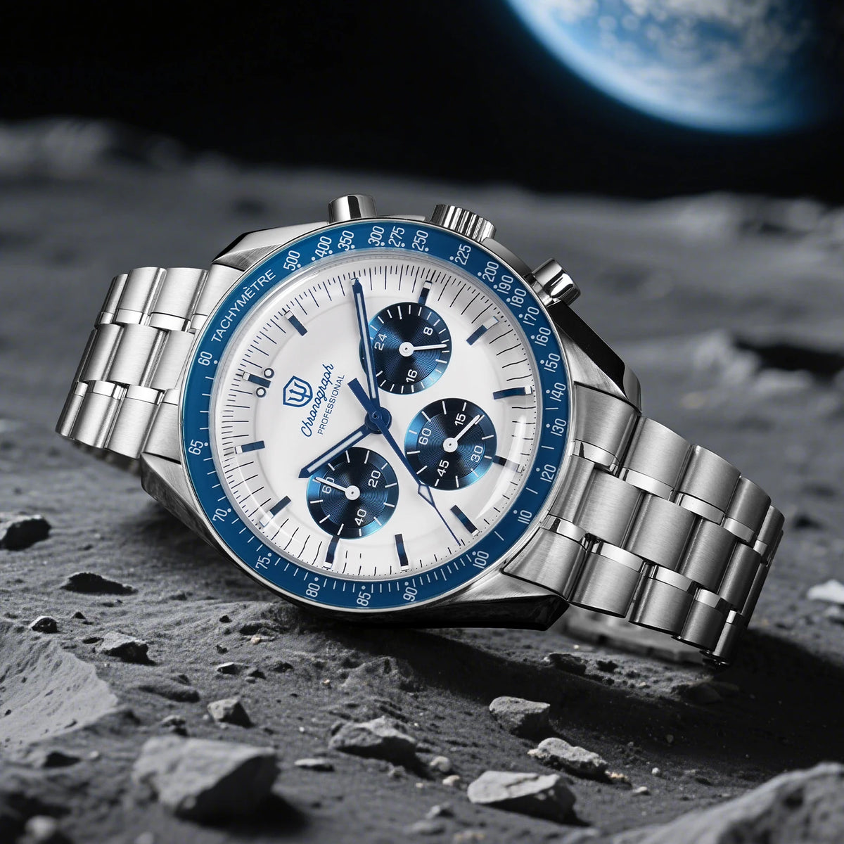 Watchdives New Wd1863 Quartz Men Watch VK63 Chronograph Bubble Sapphire Waterproof 39Mm Steel Top Brand Luxury Business Watch