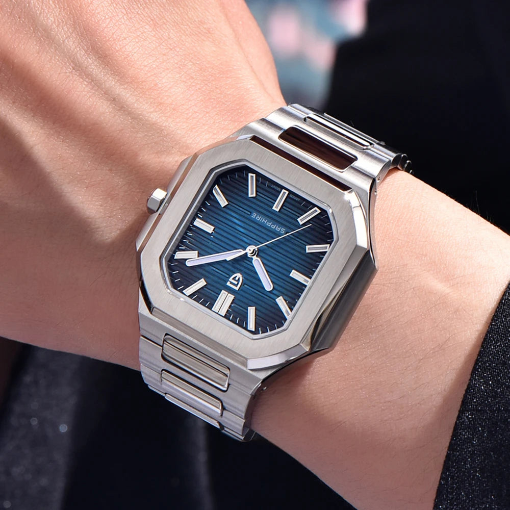2026 New PAGANI DESIGN Square Quartz Luxury Watch For Men AR Sapphire Mirror Japan Movt Man watch Luminous 316L All Steel Watch