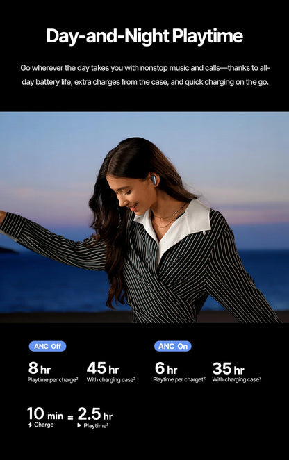 Baseus Inspire XP1 Wireless Bluetooth 6.1 ANC Earbuds – -50dB Adaptive Noise Cancelling, Dolby Audio, 6 Mic ENC, Sound by Bose Premium TWS Earphones