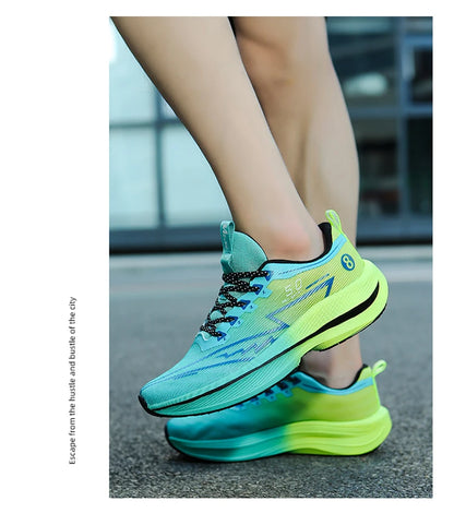 Brand Men Carbon Plate Running Shoes Soft Cushion Shock Absorbing Sports Shoes Unisex Sneakers Light Anti-Slip Training Shoes