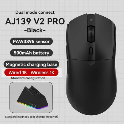 Ratón inalámbrico AJAZZ AJ139Pro/AJ139V2MC con chipset PMW3395/PAW3311, 12000-26000Dpi, ratón gaming profesional
