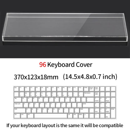 Acrylic Keyboard Clear Protector Case for Mechanical Keyboard, Transparent Keyboard Dust Cover for 60/61/64/96/98/104/108 Key Keyboards & Mouse