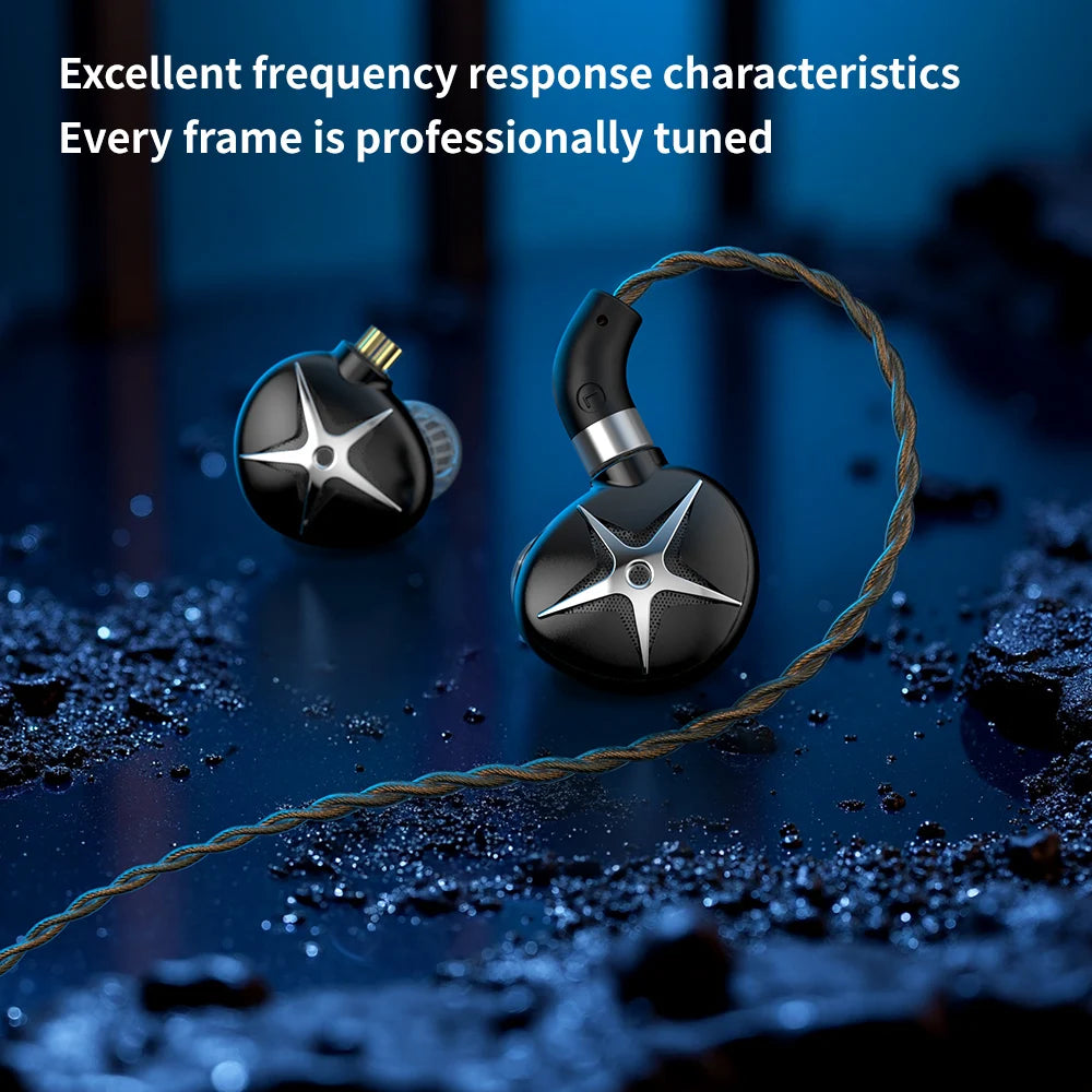 TRN Starfish HiFi Wired Earphones 12mm Dynamic Driver In-Ear Monitors with Beryllium Diaphragm, Detachable Cable Audiophile HiFi Headphones