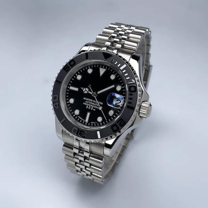 YM Style 40mm Men’s Automatic Watch Sapphire Crystal, Luminous Dial & Rotating Bezel with Jubilee Bracelet