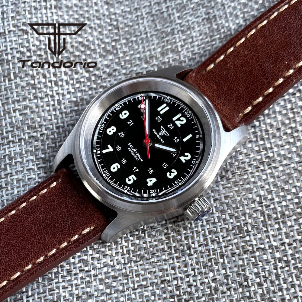 Tandorio 36mm Fashion 20BAR Automatic Dive Pilot Watch for Men Ladies NH35/PT5000/Miyota8215 Movt Sapphire Wristwatch Green Lume