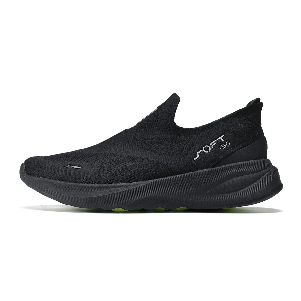 Pánské nazouvací volnočasové vycházkové boty Li-Ning SOFT GO 2 KNIT, tlumicí, pohodlné a stabilní; síťované každodenní sportovní běžecké tenisky LiNing AGLV017