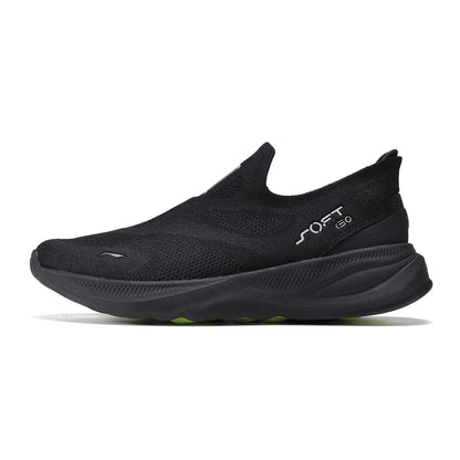 Pánské nazouvací volnočasové vycházkové boty Li-Ning SOFT GO 2 KNIT, tlumicí, pohodlné a stabilní; síťované každodenní sportovní běžecké tenisky LiNing AGLV017