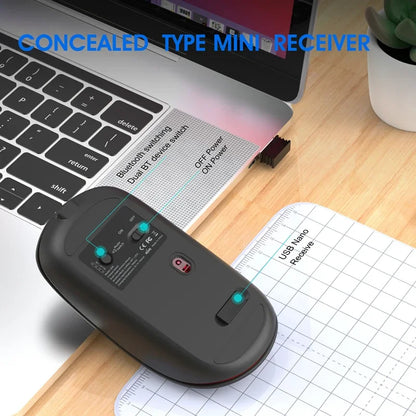 Lenovo Wireless Mouse Bluetooth 2.4G With Smart Display Silent Portable Silent Click Mouse Rechargeable Office Computers Laptops