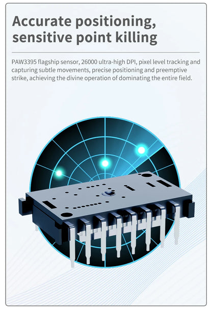 Ratón inalámbrico AJAZZ AJ139Pro/AJ139V2MC con chipset PMW3395/PAW3311, 12000-26000Dpi, ratón gaming profesional