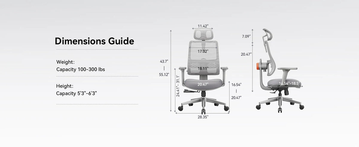NEWTRAL MAGICH003 Ergonomic Office Chair with Adaptive Lumbar Support, Auto-Following Backrest, Adjustable Headrest, 3D Armrests & Seat Depth