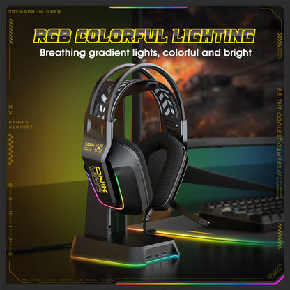 ONIKUMA X13 Wired Gaming Headset with RGB Colorful Lighting Wired Headphones Over-Ear Headphones Lightweight RGB Light Earphone