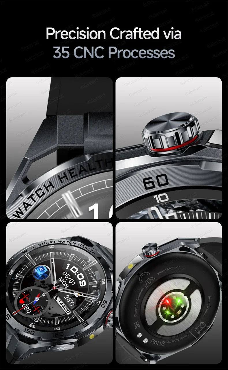 Smart Watch Men High-end Health Blood pressureblood oxygen lipids Uric acid Sapphire Smart watches Ai GPT Custom dial ECG 2026