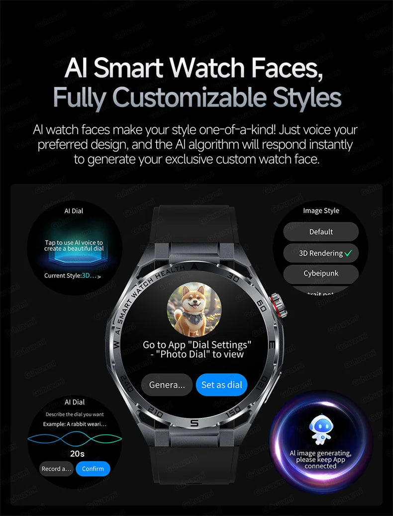 Smart Watch Men High-end Health Blood pressureblood oxygen lipids Uric acid Sapphire Smart watches Ai GPT Custom dial ECG 2026