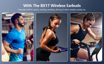 Bluetooth 5.3 Earphones True Wireless Headphones – Bluetooth 5.3 Earphones with Mic, Sports Earhooks, Noise Reduction, Waterproof TWS Bluetooth 5.3 Earphones for Running, Gym & Outdoor Use