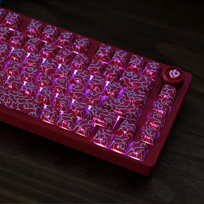 KYOMOT 135 Keys PBT Side Print Keycap Double Shot Cherry Profile Shine Through Keycaps for MX Switch Games Mechanical Keyboard