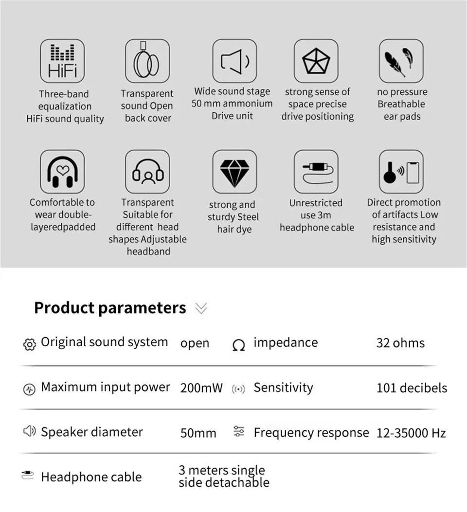 Philips SHP9500 HiFi Stereo Wired Headphones, 50mm Dynamic Driver Open-Back Headset for Gaming, Music, Study & Professional Audio