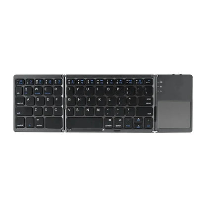 Three Bluetooth Keyboard with Touchpad Tri-fold Keyboard Mini Keyboard Rechargeable Keyboard for PC Windows Android IOS Mac