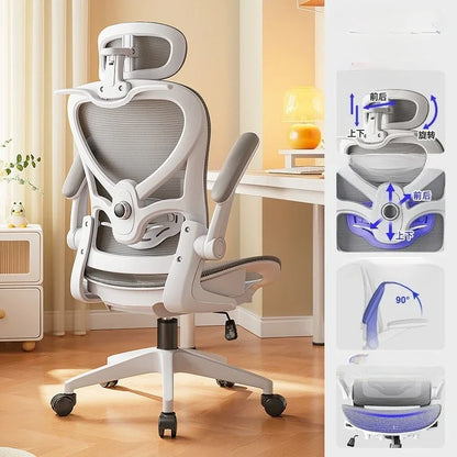 Silla gaming de estilo racing ajustable, sillón reclinable, soporte lumbar 3D, respaldo de malla y acolchado grueso para escritorio