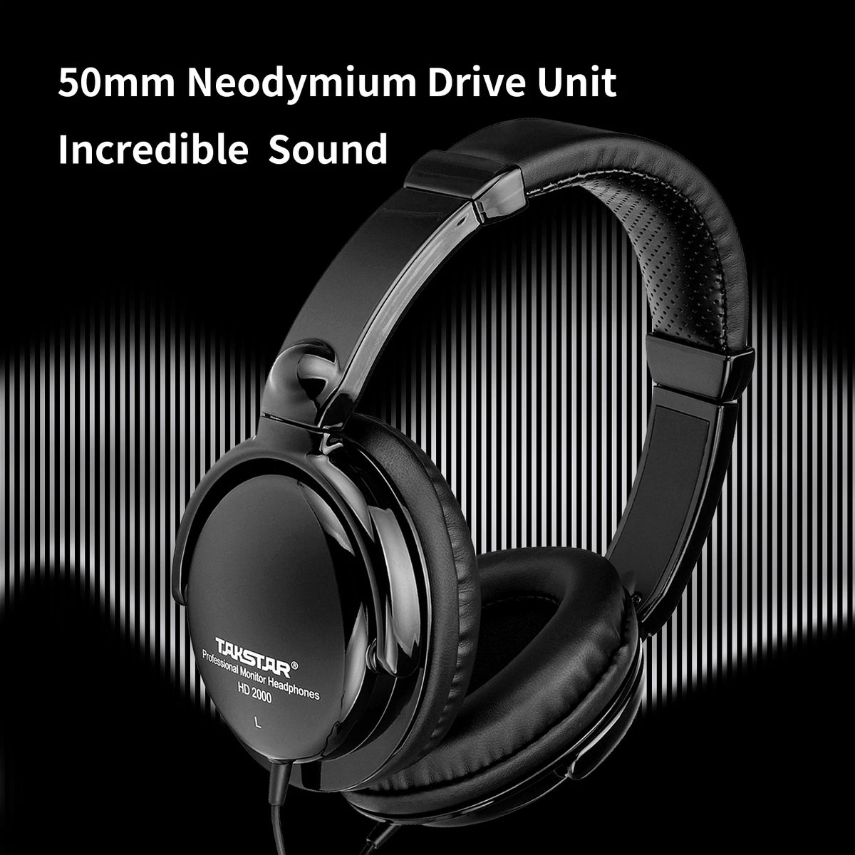 Takstar HD2000 Wired Over Ear Headphones Studio Monitor DJ Headset with 50mm Driver, HiFi Stereo Sound for Recording, Mixing, Guitar, Piano & PC