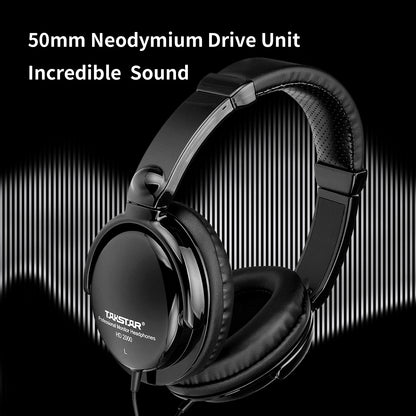 Takstar HD2000 Wired Over Ear Headphones Studio Monitor DJ Headset with 50mm Driver, HiFi Stereo Sound for Recording, Mixing, Guitar, Piano & PC