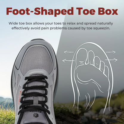 FitVille Non-Slip Trail Running Shoes Men's Sneakers Extra Wide Lightweight for Male Swollen Feet Arch Support Pain Relief