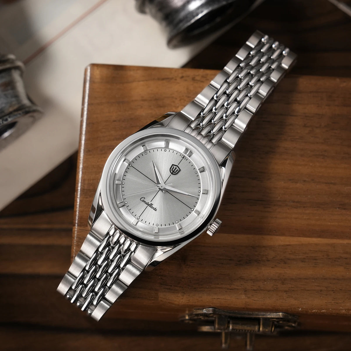 Watchdives WD1954 Arctic Classic 36mm Watch VH31Sweep Second Movement 316L Stainless Steel Watches Sapphire Crystal Luminova
