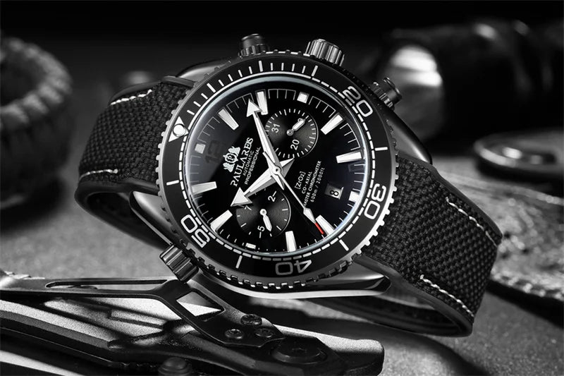 PAULAREIS P Luxury Men Automatic Self Wind Mechanical Watch for Men Rubber Strap Waterproof Luminous Date Fashion Mens Watches