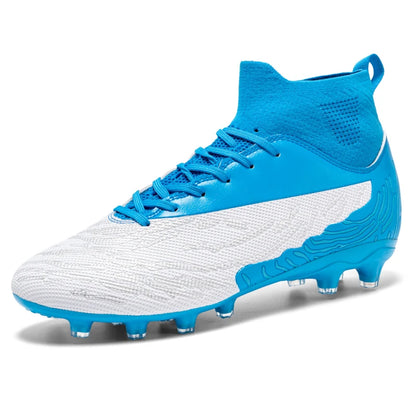 Black Men Soccer Shoes AG/FG Cleats Training Football Boots For Men High Ankle Sport Shoes Kids Adults Sneakers 35-45