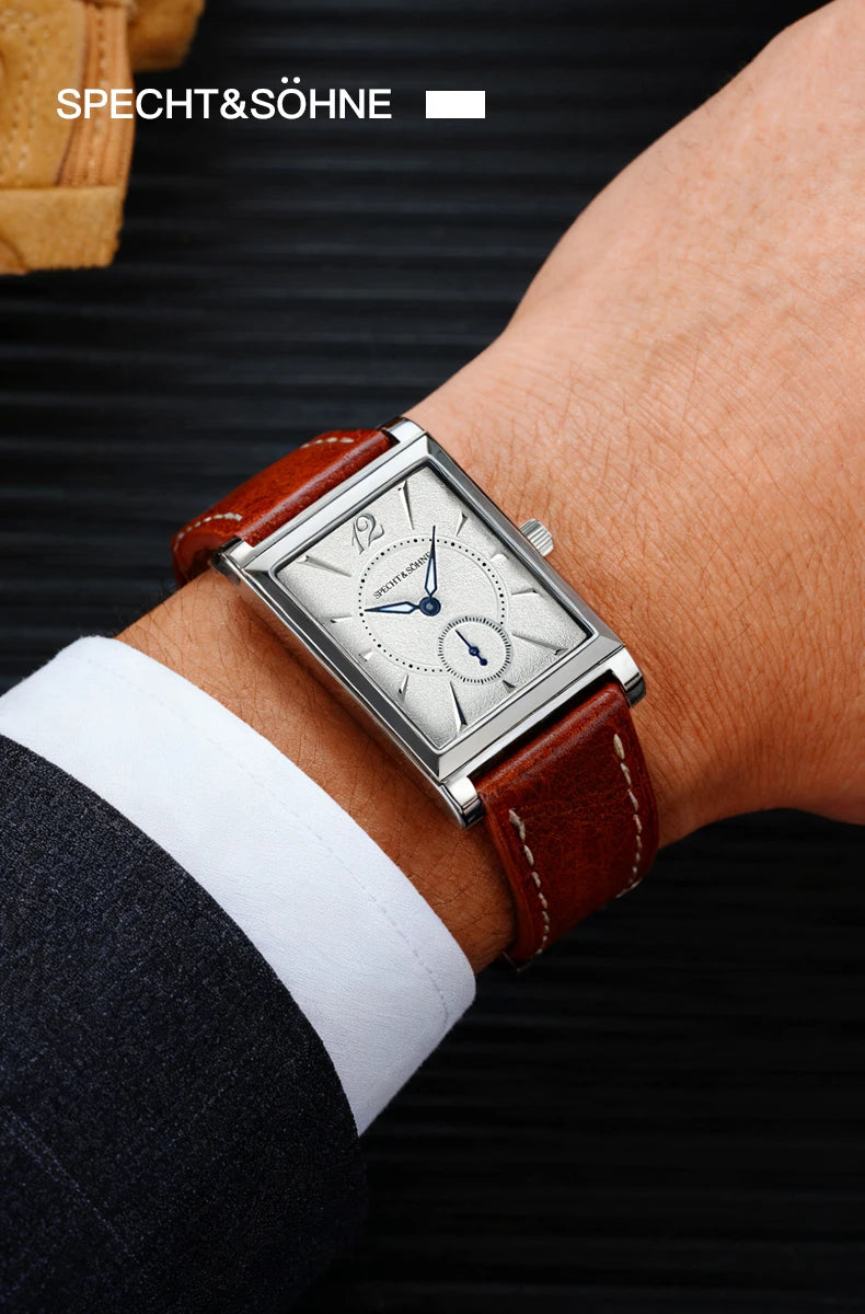 2025 New Fashion Specht & Söhne Square Watch Men's Watches Ultrathin Japan Movt Casual Men Watch Black Color Reloj Hombre 26MM