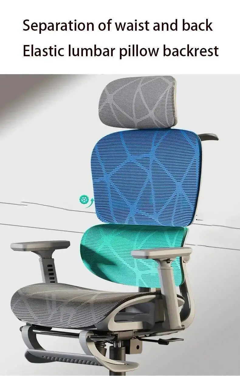 Ergonomic Office Chair with Adjustable Back Support, Mesh Computer Gaming Chair, Lumbar Support Office Chair, Swivel Rolling Desk Chair for Home & Office