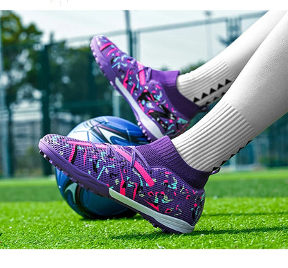 LiXingMing Football Boots Men White Professional High-Tops Soccer Society Cleats Football Shoes Non-Slip Match Training Sneaker