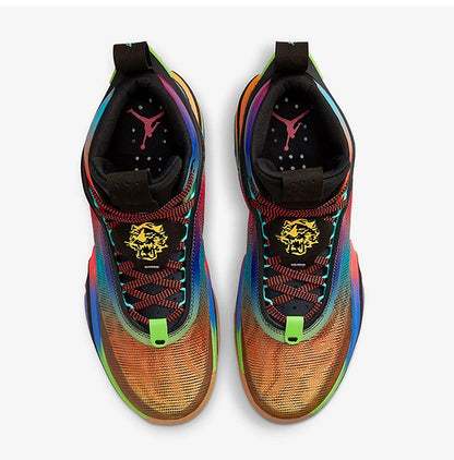 Nike Authentic Jordan Unisex Rainbow Mid-Top Durable Basketball Shoes DN4200-064