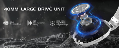 ATTACK SHARK L80PRO Wireless Gaming Headset Tri-Mode Bluetooth Gaming Headphones with Dual Microphone, Low Latency, Premium Gaming Audio