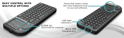 Rii Mini Wireless English Keyboard with TouchPad for Android TV Box/Mini PC/Laptop Mac, Laptop, Windows, Tablet