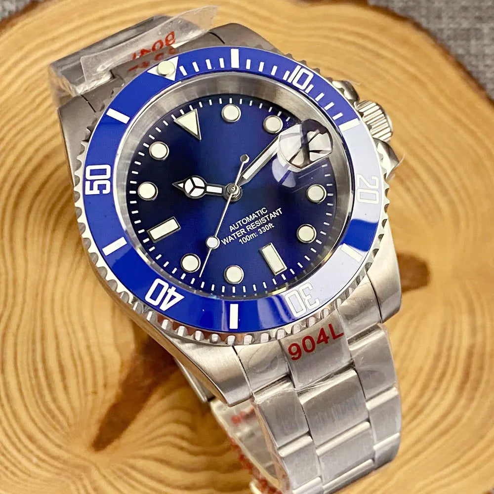 Miyota 8215 PT5000 Stainless Steel 40mm Dive Automatic Men Watch Sapphire Crystal Rotating Bezel Luminous Mechanical Wristwatch