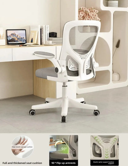 Ergonomic Office Chair with Armrests, Adjustable Height Swivel Desk Chair, Comfortable Rolling Office Chair for Gaming, Study & Workspace