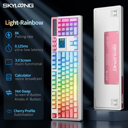 Teclado mecánico inalámbrico SKYLOONG GK104 Pro 100% personalizado, teclado con interruptores intercambiables en caliente de bajo ruido para PC gamer y accesorios de oficina
