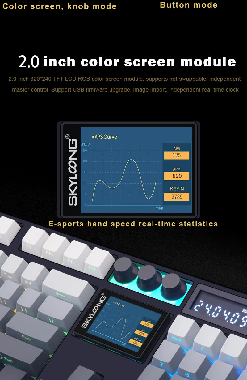 Teclado mecánico inalámbrico SKYLOONG GK104 Pro 100% personalizado, teclado con interruptores intercambiables en caliente de bajo ruido para PC gamer y accesorios de oficina