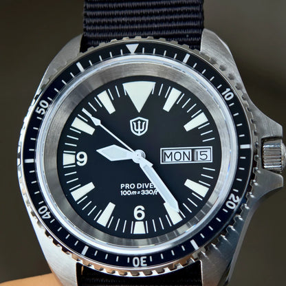 Watchdives WD1980 V3 38mm Men Watch Vintage VH31 Ronda 515 Sweep Seconds Quartz Movement Watches Luminous Sapphire Wristwatch