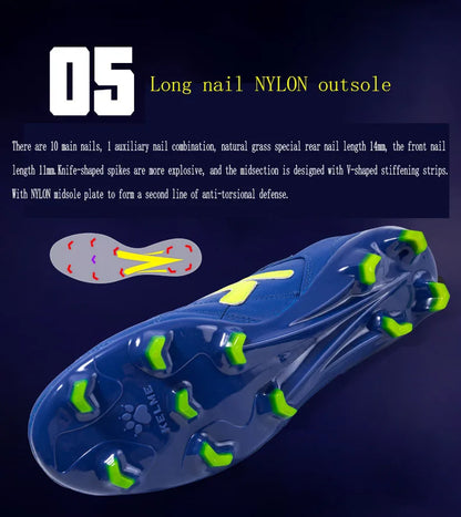 KELME FG Soccer Shoes Original Cow-Skin Sneakers Men Professional Grass Non-Slip Sports Training  Football Boots  ZX80011018