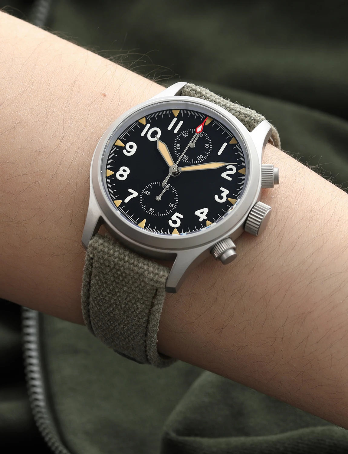 Militado ML1868 Watch - VK61 Quartz Movement 100m Waterproof Watches Men Stainless Steel Chronograph Sapphire Crystal Wristwatch