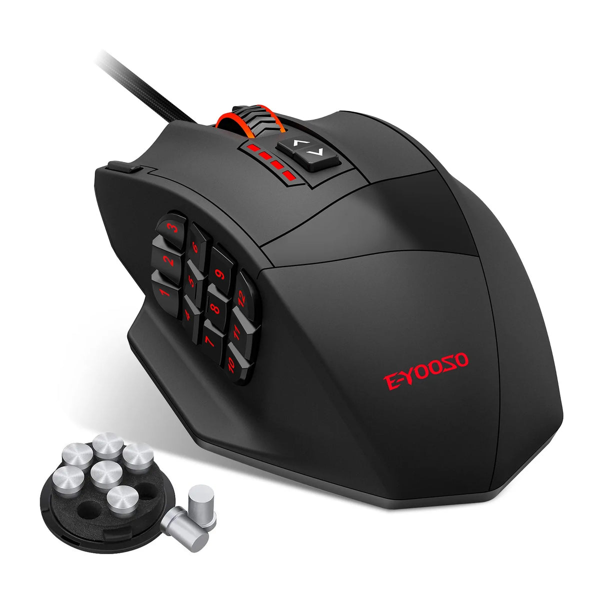 Mouse gaming programmabile E-YOOSO X-39, mouse RGB cablato con 18 pulsanti, 8 pesi removibili, 5 DPI, impugnatura ergonomica per computer