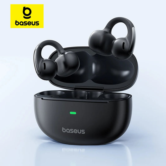 Baseus Bowie MC1 Ear Clip Wireless Earphones Bluetooth 5.4 Open-Ear Clip-On Sports Earbuds IP57 Waterproof AI Bass Ear Clip Headphones