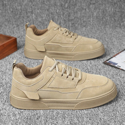 Men's Suede Casual Sneakers - Stylish Low-Top Lace-Up Shoes for Daily Wear & Street Fashion