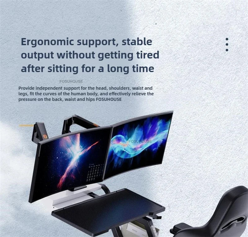 Zero Gravity Gaming Chair Ergonomic Office Chair, Multifunctional Computer Chair with Reclining Cockpit Design, Comfortable Office Gaming Chair