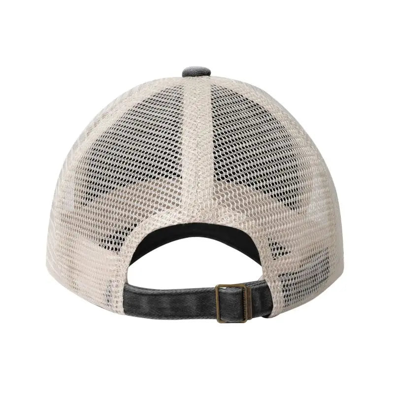 Jebiga Brate Print Vintage Mesh Baseball Cap Low Profile Trucker Hat for Men Breathable Cotton Summer Cool Hat Outdoor Ball Cap