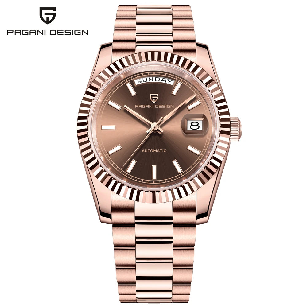 2025 New PAGANI DESIGN Men's Watch DD36 Rose Gold Luxury Automatic Watch For Men Mechanical Wristwatches Sapphire Mirror Clock