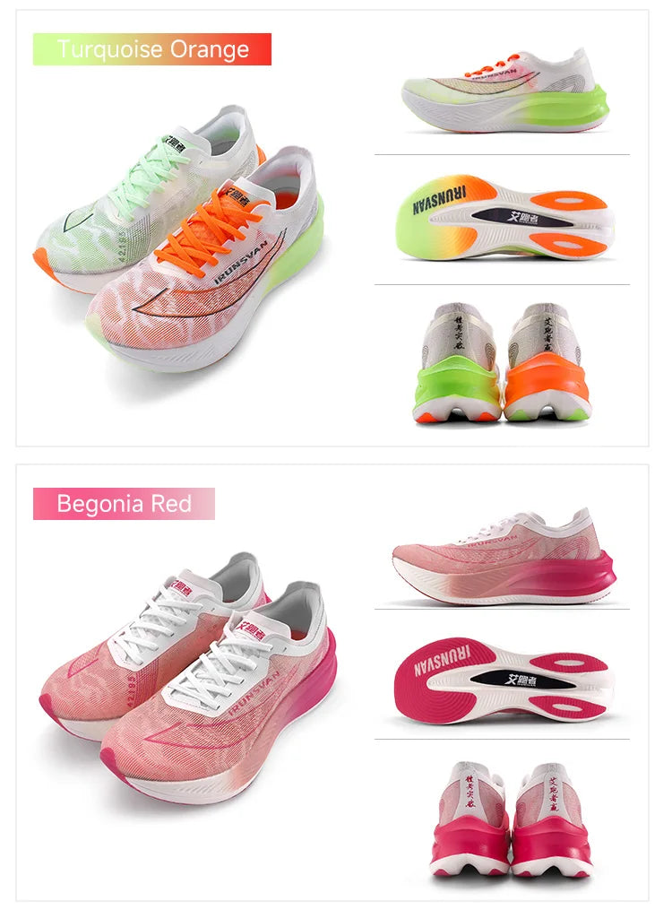 IRUNSVAN carbon plate marathon running shoes professional stable support shock absorption ultra light rebound sports shoes