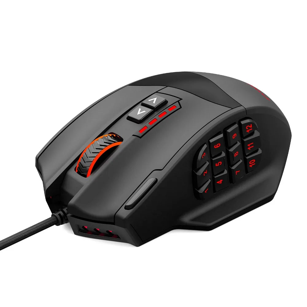 Mouse gaming programmabile E-YOOSO X-39, mouse RGB cablato con 18 pulsanti, 8 pesi removibili, 5 DPI, impugnatura ergonomica per computer
